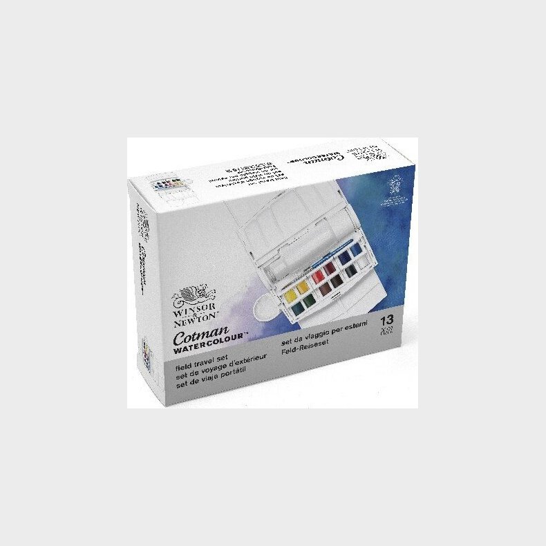 Winsor & Newton - Akvarelfarve S�t Med 12 Farver - Field Travel