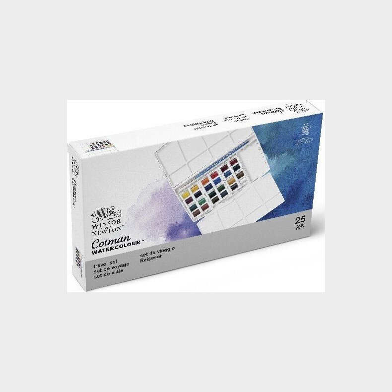 Winsor & Newton - Akvarelfarve S�t Med 25 Dele - Travel