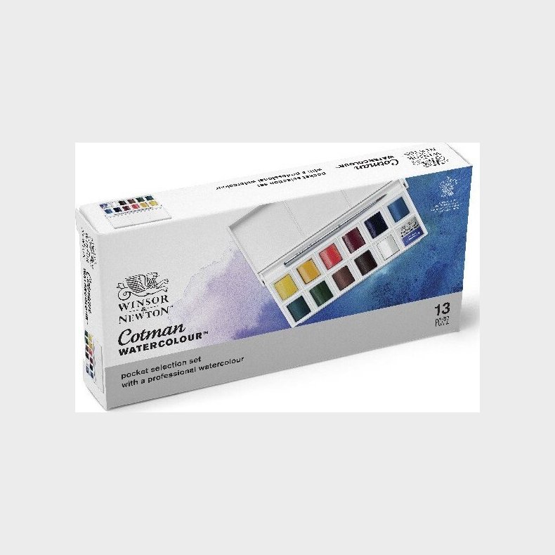 Winsor & Newton - Akvarelfarve St - Pocket Selection - 13 Dele