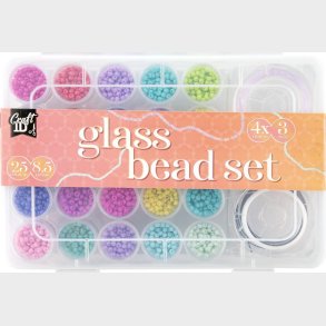 Craft Id - Glass Bead Mix, 25 Colours (cr1406/ge)