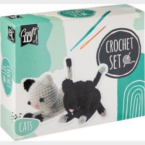 Hklekit - 2 Katte Diy Hklest Inkl. Garn - Craft Id