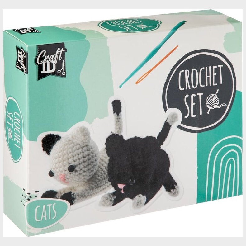 Hklekit - 2 Katte Diy Hklest Inkl. Garn - Craft Id