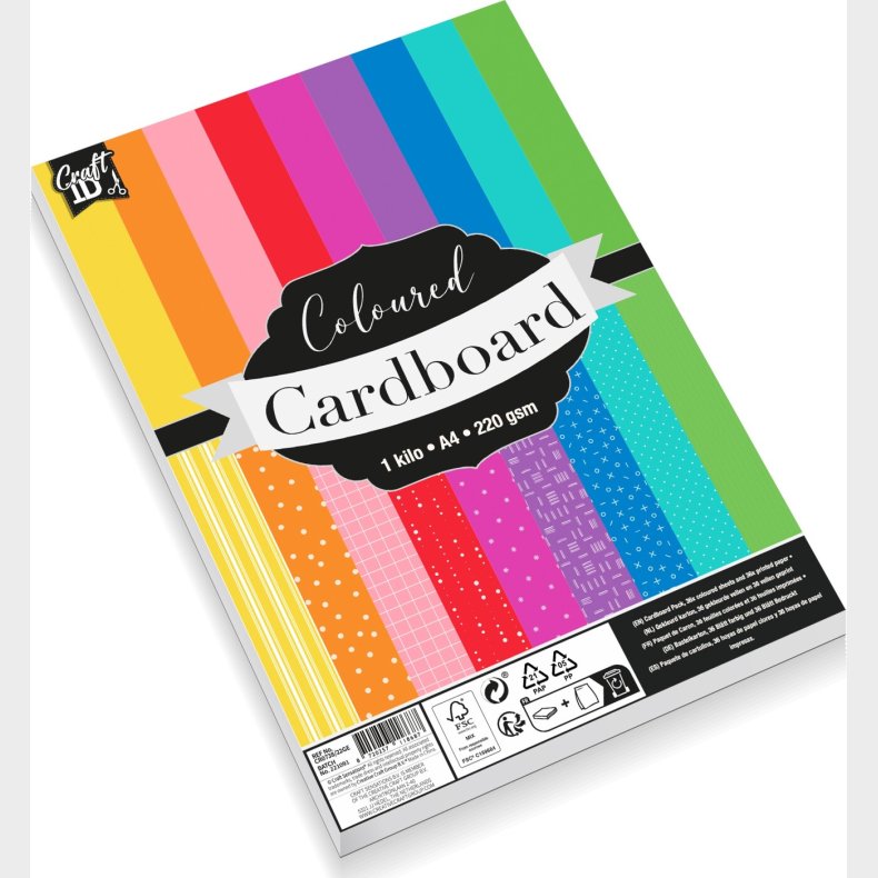 Craft Sensations - Farvet Karton I A4 - 1 Kg - 220 Gsm