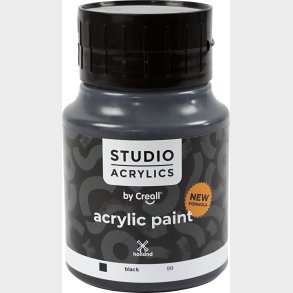 Creall Studio Acrylics - Akrylmaling - D�kkende - Sort - 500 Ml