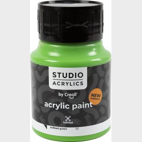 Creall Studio Acrylics - Akrylmaling - Halvdkkende - Brilliant Grn - 500 Ml