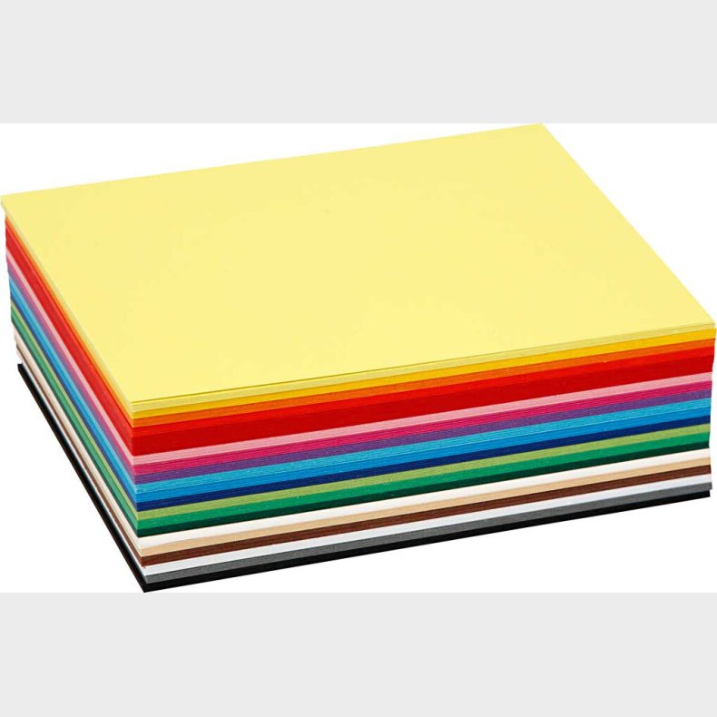 Karton - Farvet - A6 - Forskellige Farver - 120 Ark