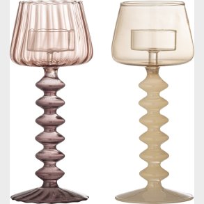 Creative Collection - Daze Fyrfadsstager - Rosa - Glas - 2 Stk.