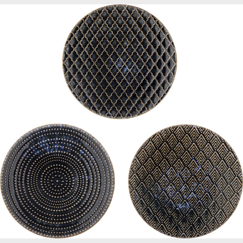 Creative Collection - Elanor Tallerken - Bl - Stentj - 3 Stk