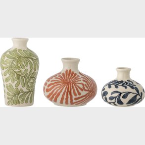 Creative Collection - Fauni Vase - Grn - Stentj Keramik - 3 Stk