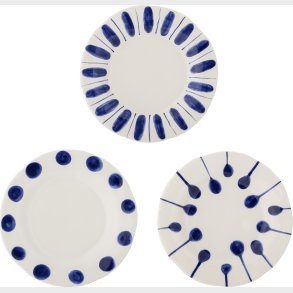 Creative Collection - Linora Tallerkener - Bl� - Stent�j - 3 Stk.