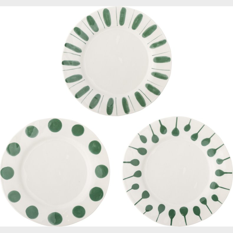 Creative Collection - Linora Tallerkener - Gr�n - Stent�j - S�t Med 3