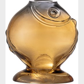 Creative Collection - Varga Fiske Vase - Gul - Glas - H 16 Cm