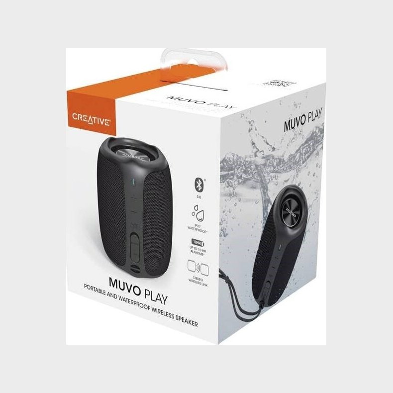 Creative - Muvo Play Bluetooth Hjttaler - Vandtt - Sort