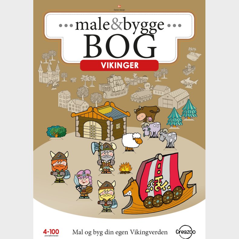 Creazoo Male Og Byggebog A4 Vikinger - Bog