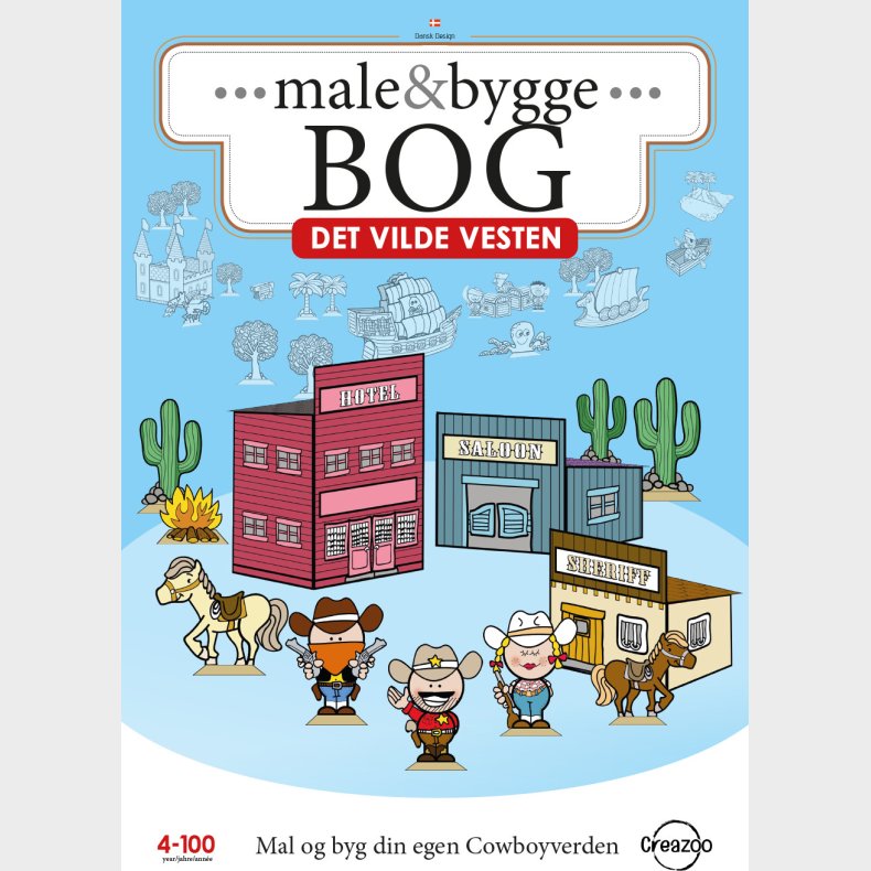 Creazoo Male Og Byggebog A4 Vilde Vesten - Bog