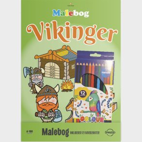 Creazoo Malebog Vikinger + Farveblyanter - Bog