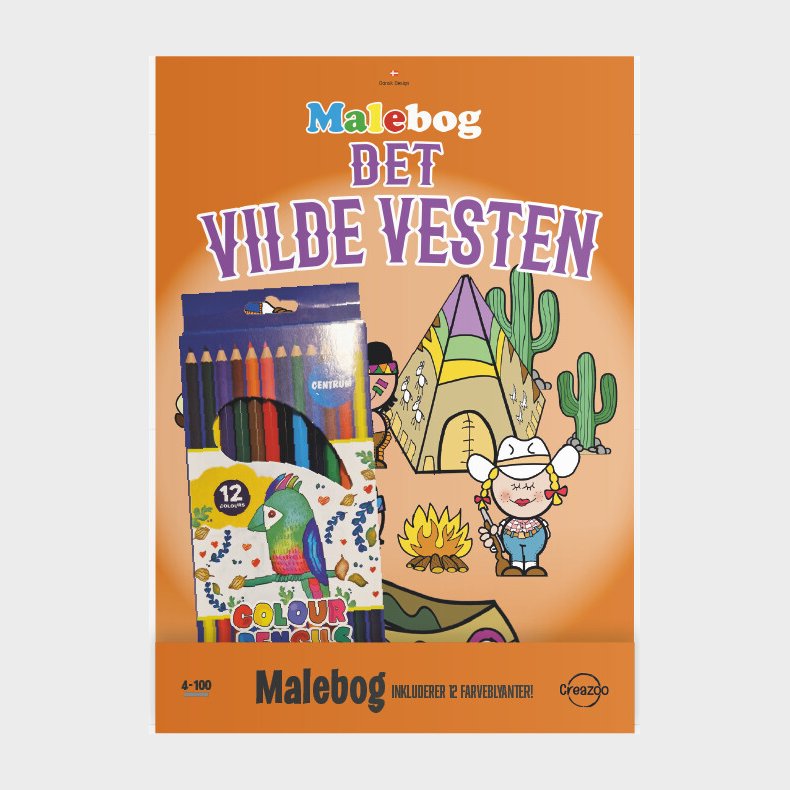 Creazoo Malebog Vilde Vesten + Farvebl - Bog