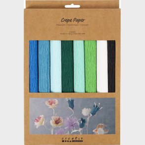 Crepepapir - 25x60 Cm - Strk/crepe 180% - 105 G - Bl/grn Harmoni