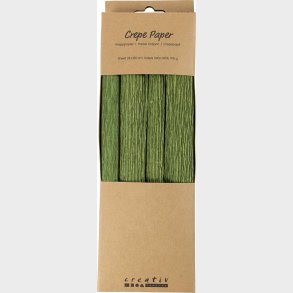 Crepepapir - 25x60 Cm - Strk/crepe 180% - 105 G - Lvgrn - 4ark