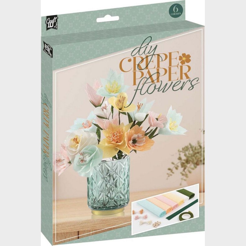Crepepapir Blomster - Diy S�t - 6 Farver