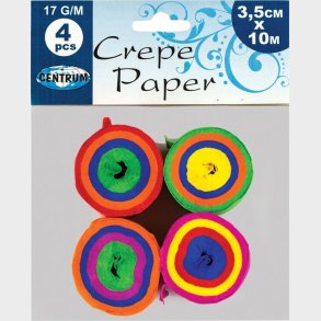 Crepepapir I Rulle 4 Rll Assorterede 3,5 Cm X 10 M - Centrum