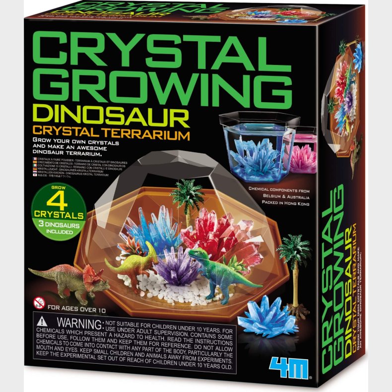 Crystal Growing - Dinosaur Terrarium S�t Med 3 Dinosaurer