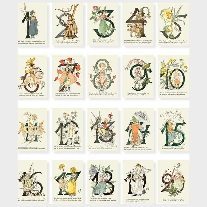 Dkkeserviet Til Brn - Blomstertal - Ottilia Adelborg - Assorteret