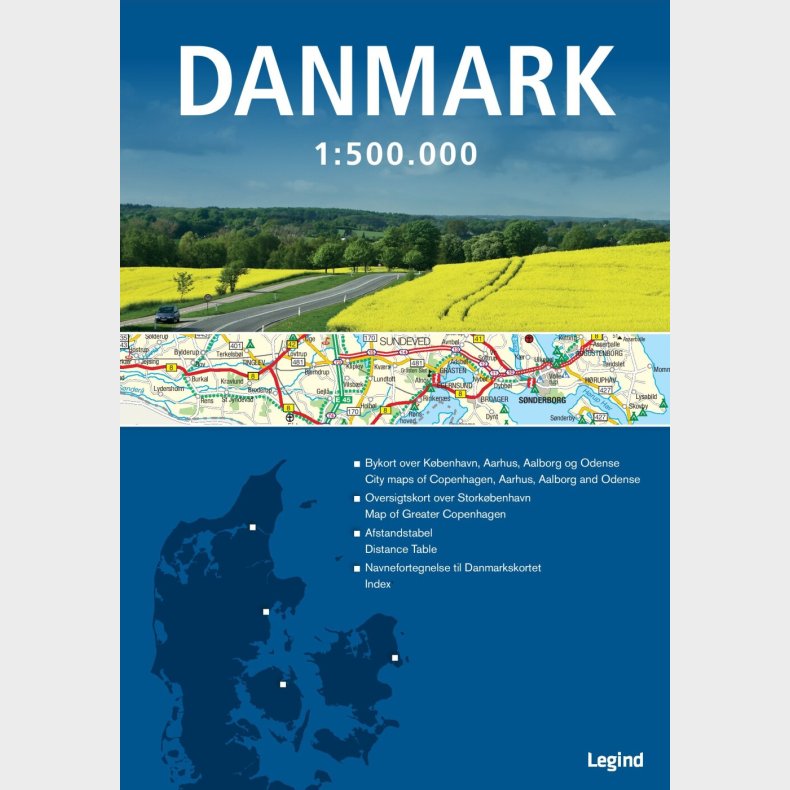 Danmarkskort Bl� - Bog