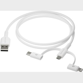 Dbramante1928 - Re-charge - 3in1 Cable-usb A To Usb-a,c & Lightn-w