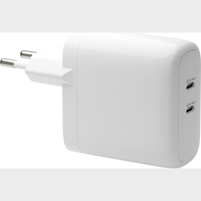 Dbramante1928 - Re-charge - Eu Vgoplader - 2x Usb-c 45w - Hvid