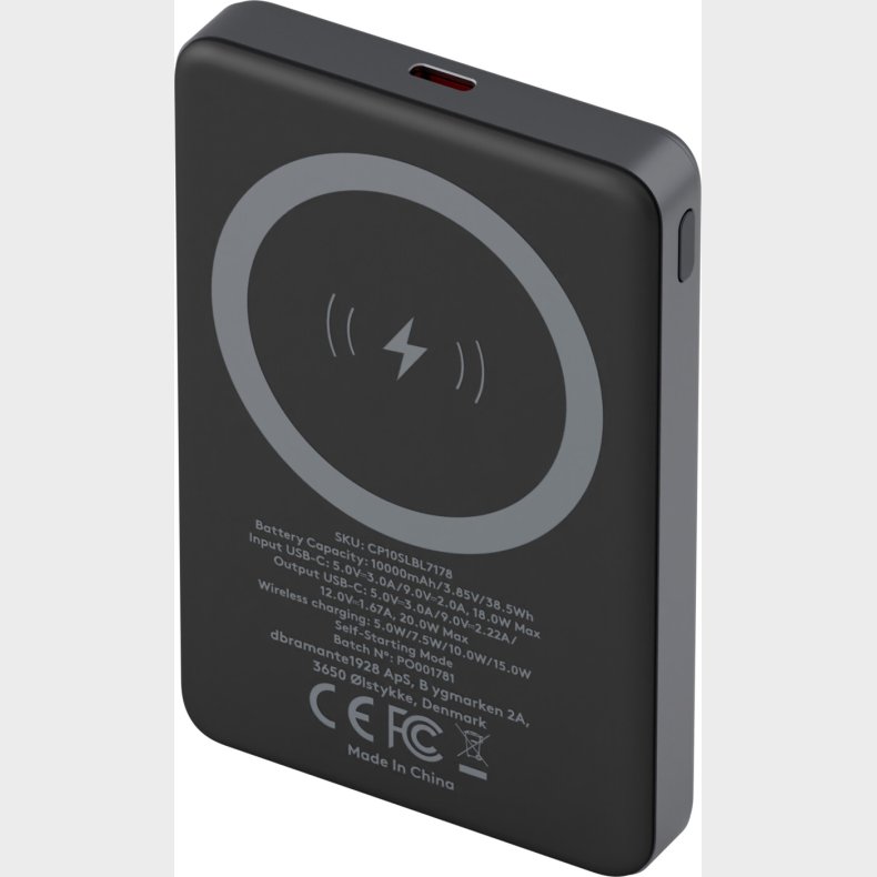 Dbramante1928 - Re-charge - Power Bank 10k Magsafe Led - Grey