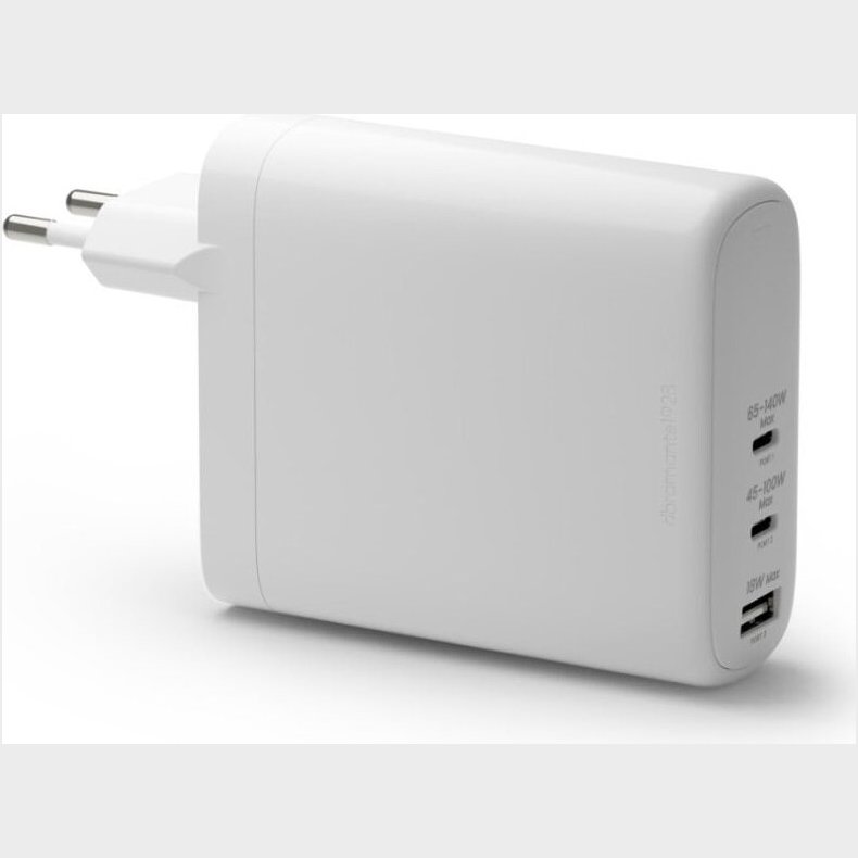 Dbramante1928 - Re-charge - Vgoplader Gan - Usb-c 140w+100w+18w Eu - Hvid