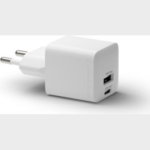 Dbramante1928 - Re-charge - Vgoplader Gan - Usb-c+usb-a 25w+18w Eu - Hvid