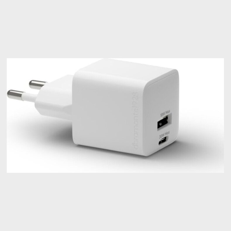 Dbramante1928 - Re-charge - Vgoplader Gan - Usb-c+usb-a 30w+18w Eu - Hvid