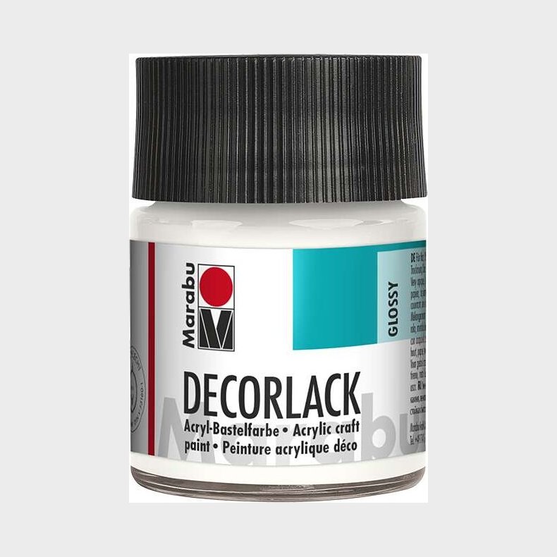 Marabu - Decorlack - 50 Ml - 070 Hvid - 11300005070 - Marabu