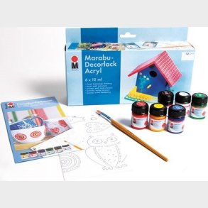 Akrylmaling S�t - Decorlack - Marabu - 6 X 15 Ml