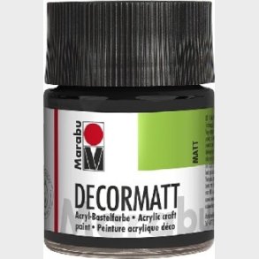 Marabu - Decormatt Mat Akrylmaling - Sort - 50 Ml