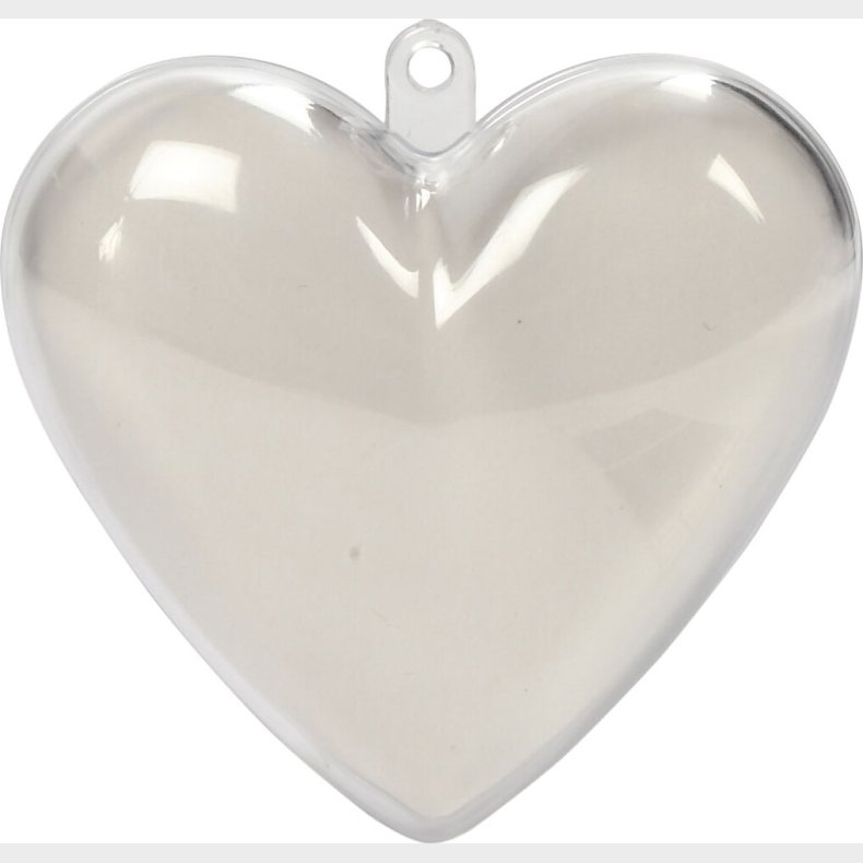 Deko-hjerte - H 6,5 Cm - Transparent - 10 Stk.