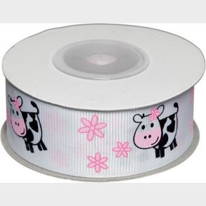 Dekobnd Hvid M/ker 25mm 10m - Polyester