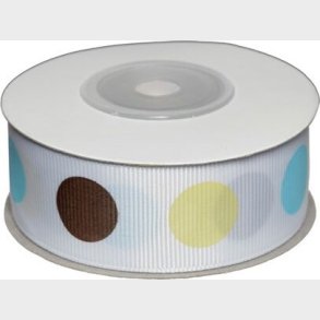 Dekobnd M/prikker Dreng 25mm 10m - Polyester