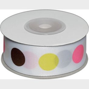 Dekobnd M/prikker Pige 25mm 10m - Polyester