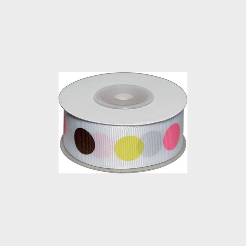 Dekobnd M/prikker Pige 25mm 10m - Polyester