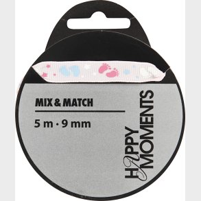 Dekorationsbnd - B 9 Mm - Rosa - 5 M