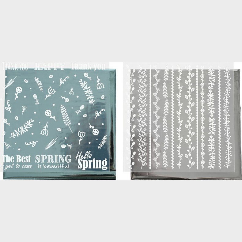 Dekorationsfolie Og Design Limark - Forrsblomster - 15x15 Cm - 2x2 Ark