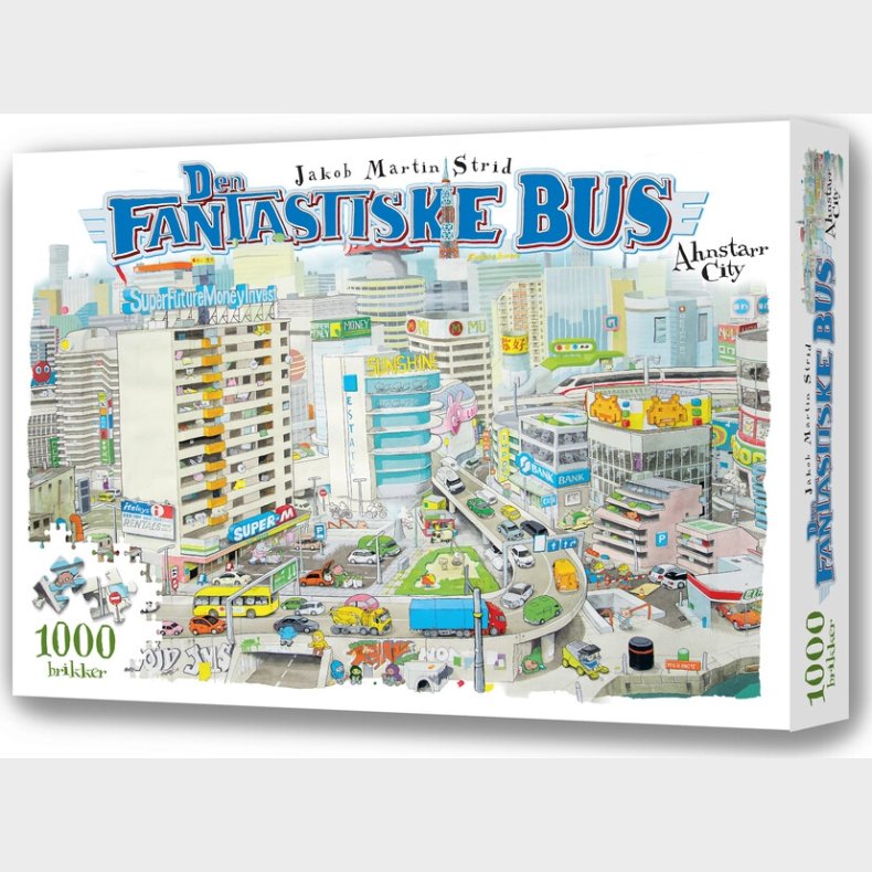Den Fantastiske Bus Puslespil - Ahnstarr City - 1000 Brikker
