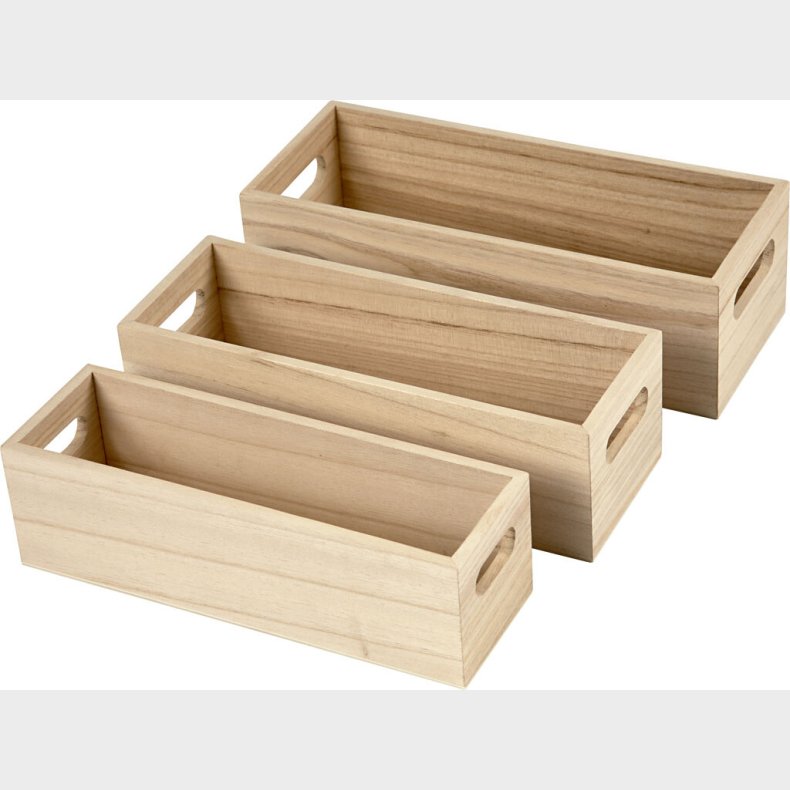 Depotkasser - H 6,5-7,5 Cm - L 22+23,5+25 Cm - B 6,5+7,5+8,5 Cm - 3 Stk.