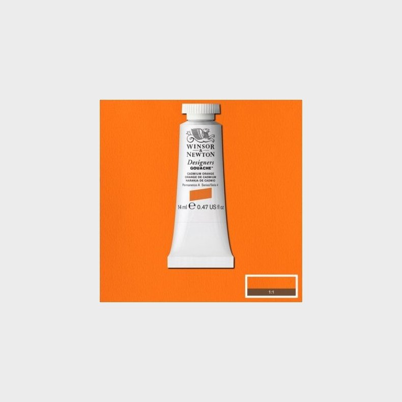 Winsor & Newton - Akvarelfarve - Gouache - Cadmium Orange 14 Ml