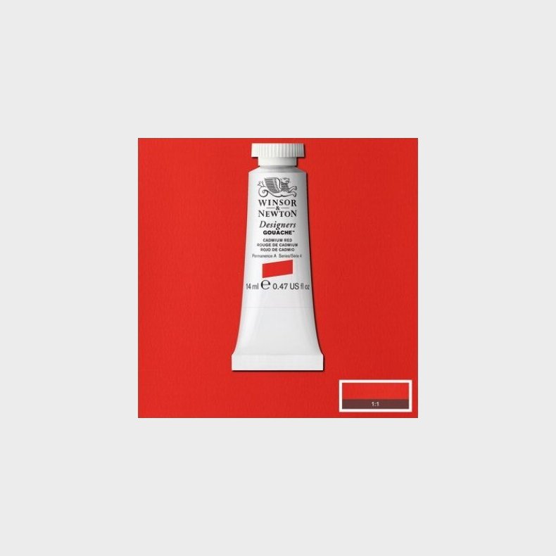 Winsor & Newton - Designers Gouache Maling - Cadmium Red 14 Ml