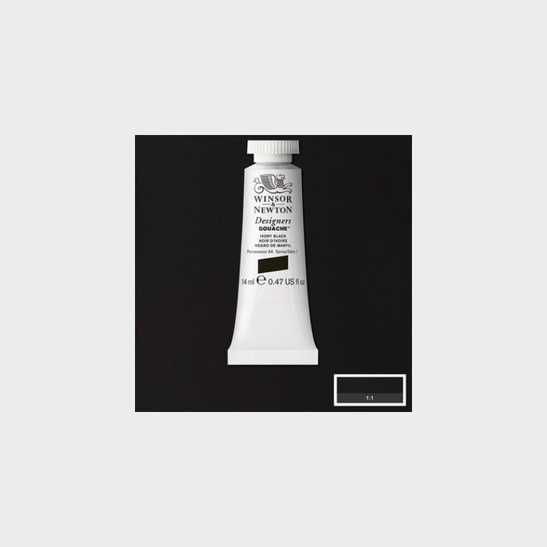 Winsor & Newton - Designers Gouache 14ml Ivory Black 331