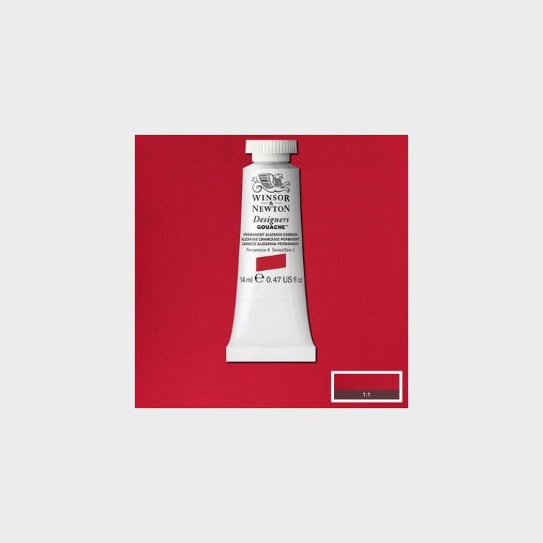Winsor & Newton - Designers Gouache Maling - Alizarin Crimson 14 Ml